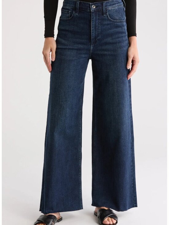rag & bone Denim - rag & bone Serena Darkwash High-Rise Raw-Hem Wide-Leg Jeans Size 25